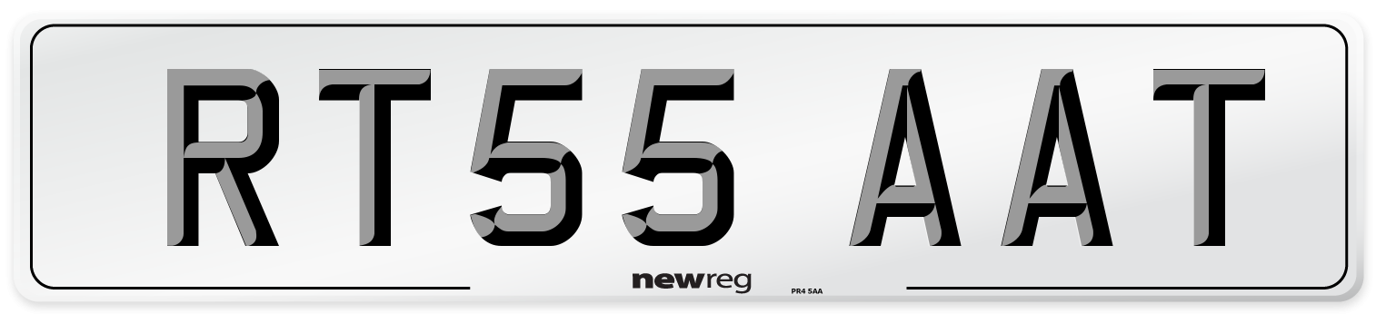 RT55 AAT Number Plate from New Reg